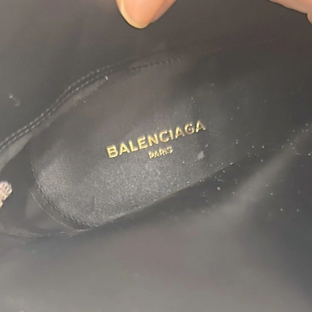 Balenciaga Tweed Ankle Boots Size EU37.5 Cream/Black - Picture 10 of 12
